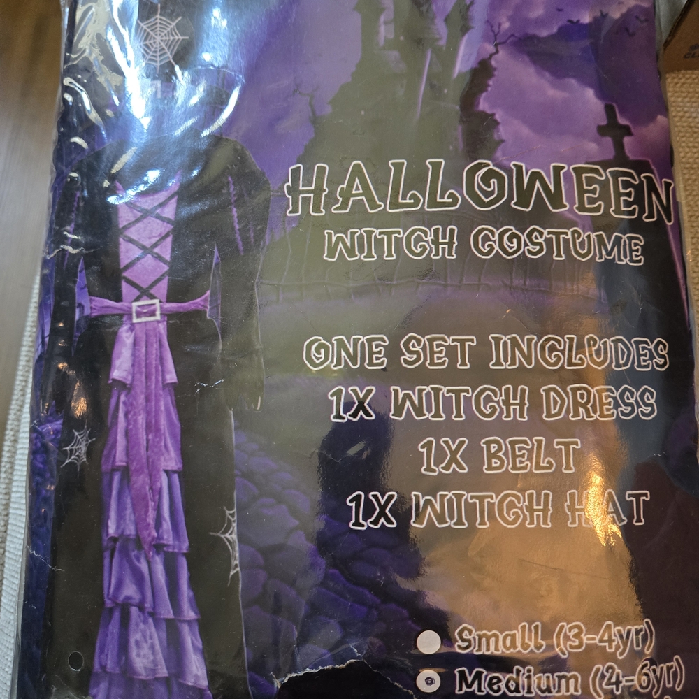 Purple Halloween Witch Costume for Kids